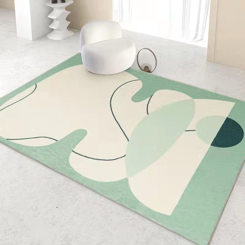 Modern Living Room Rug Polyester Washable Rug Pet Friendly Non-Slip Carpet for Living Room