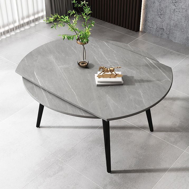 4-foot Stone Dinette Table Simplicity Style Round Dining Table with Drop Leaf