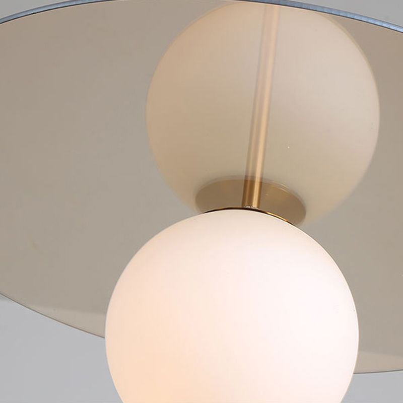 Metal Ceiling Light 1-Light Ceiling Mount Light with Glass Shade for Living Room