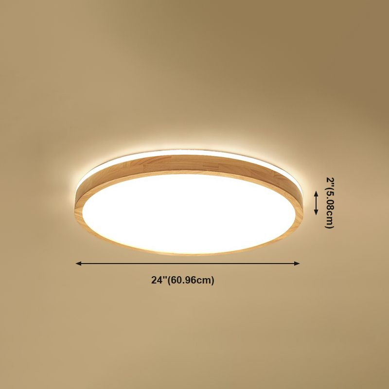 Plafonnier LED en forme de géométrie, Style moderne et Simple, en bois, 2 lumières, encastré, pour le salon
