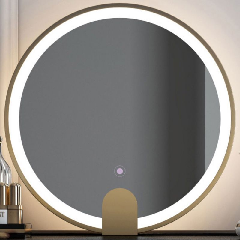 Modernist Solid Wood Vanity Dressing Table with Mirror and Stool