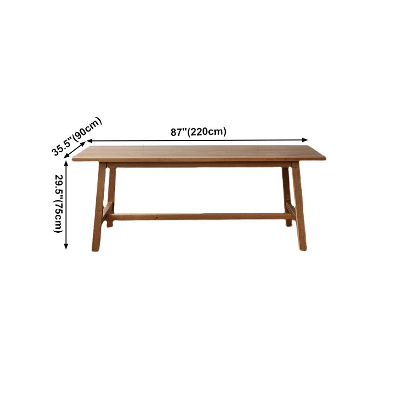 Modern Pine Wood Indoor Table for Restaurant Rectangle Dining Table with Trestle Base