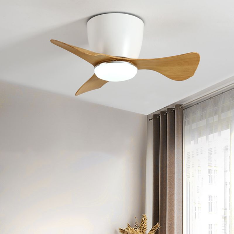 Geometry Ceiling Fan Light Kids Style Metal 1 Light LED Flush Light for Bedroom