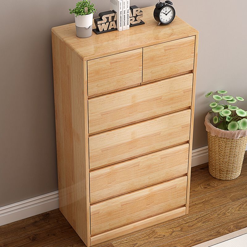 Contemporary Lingerie Chest Rubber Wood Storage Chest Dresser for Home Office