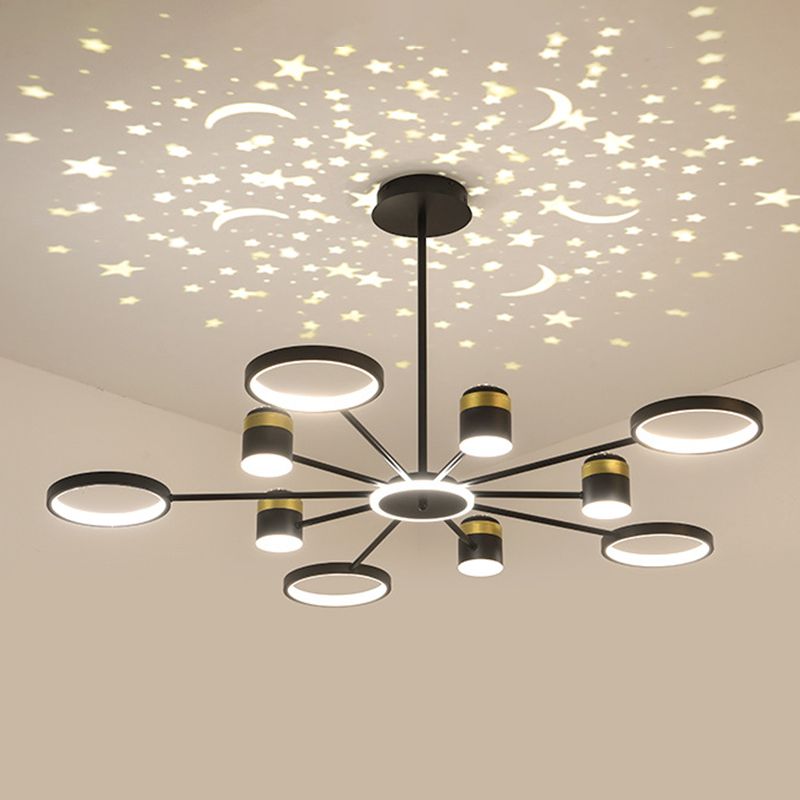 Multi Light uniek hangende kroonluchter moderne stijl metalen hangende lamp voor slaapkamer