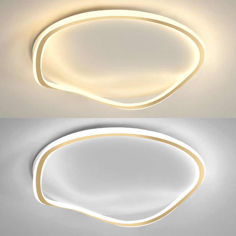 Round Shape LED Ceiling Lamp Modern Iron 1 Light Flush Mount for Study