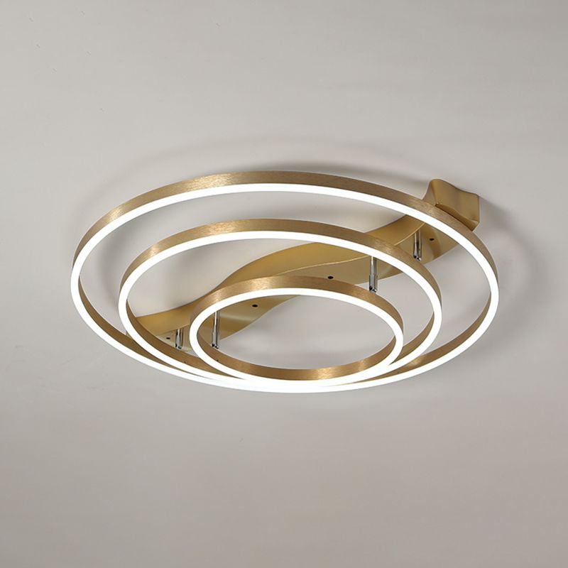 Brass multi-ring flushmount licht eenvoud led metalen plafond spoellicht voor woonkamer