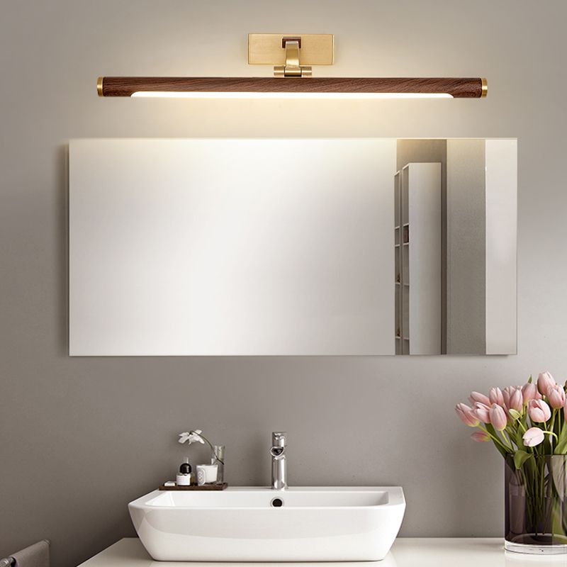 Linear Shape Metal Vanity Lights Modern Style 1 Light Vanity Light Fixtures in Brown