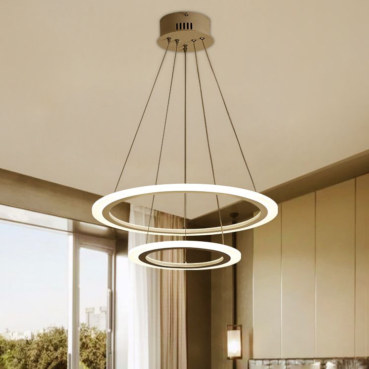 Eigentijdse eenvoudige LED hangende kroonluchter lichte meerlagige hangende lichtkit voor woonkamer