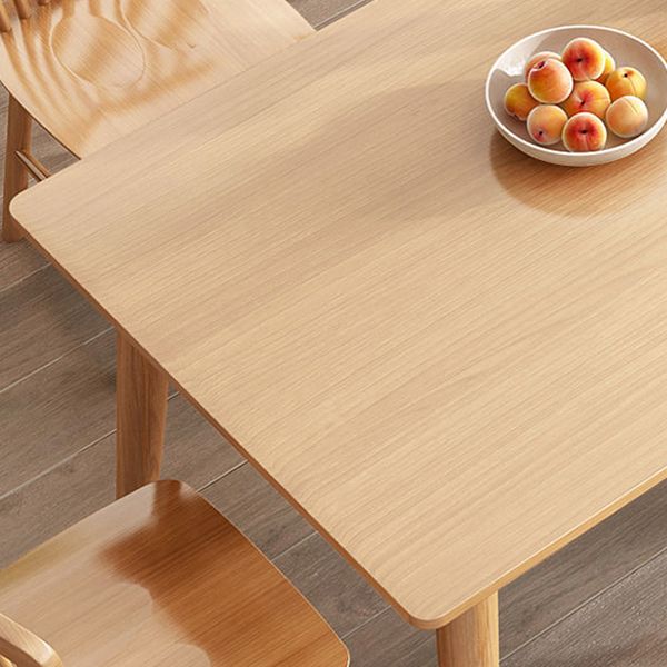 Contemporary Wooden Dining Table Rectangle Table with Wood Legs for Home Use