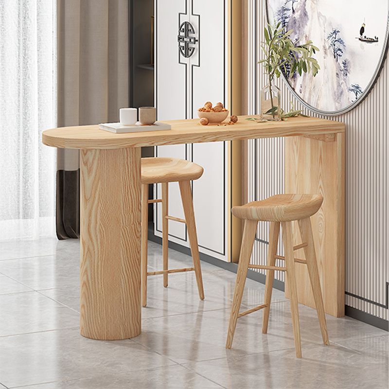 Contemporary Bar Table Solid Wood Specialty Pub Table for Outdoor