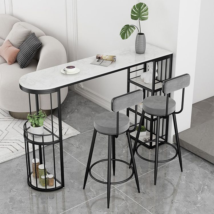 Double Pedestal Bar Stool Table Living Room Stone Bar Height Pub Table