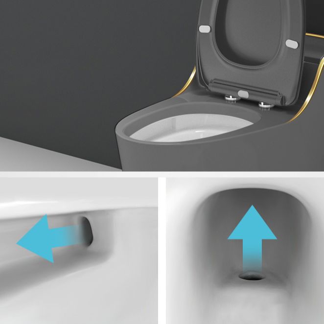 Modern Toilet Bowl Siphon Jet Toilet with Slow Close Seat for Bathroom