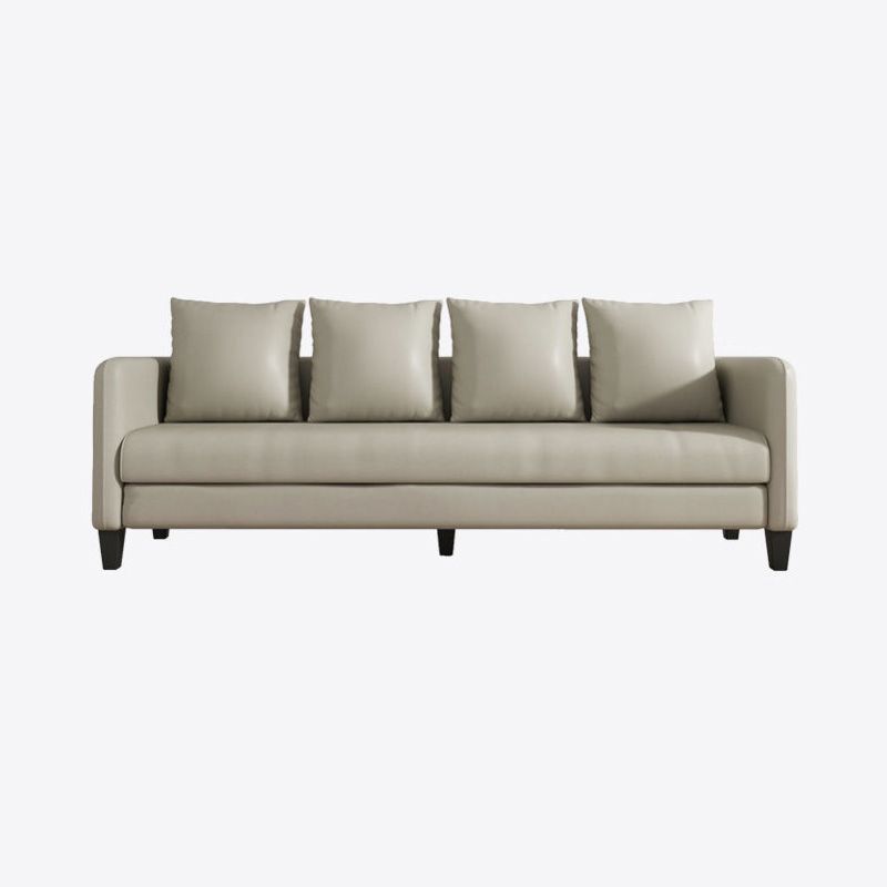 Faux Leather Sofa 78.74" W x 25.19" D x 23.22" H Square Arm Sofa for Living Room