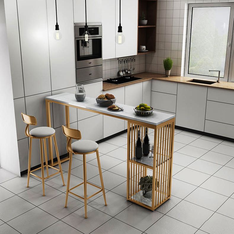 1/3/7 Pieces Rectangular Bar Table Set Modern Marble Milk Tea Shop Table with Bar Stools