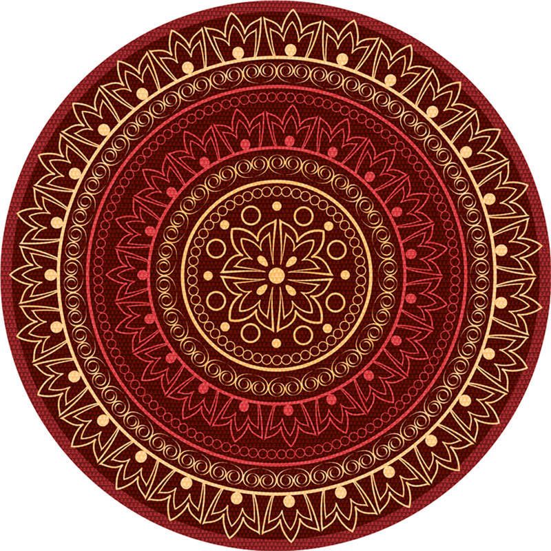 Exotic Moroccan Rug Multi Color Flower Pattern Rug Anti-Slip Pet Friendly Stain Resistant Carpet for Home
