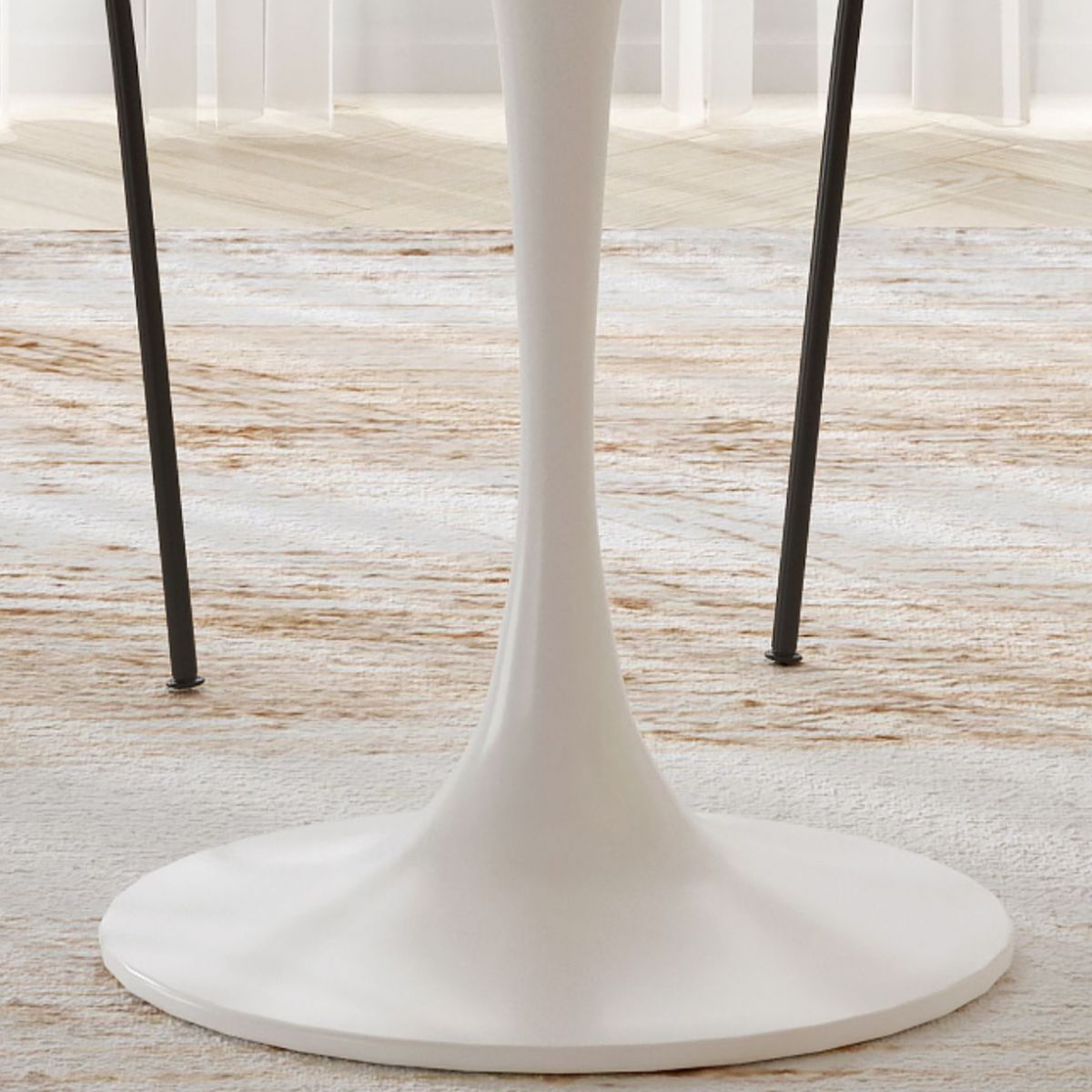 Round Kitchen Table Modern Sintered Stone White Dining Room Table