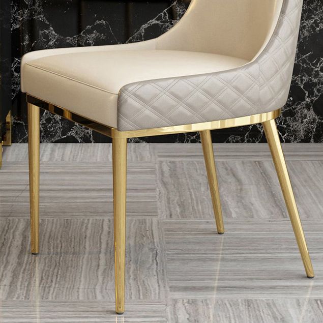 Glam Indoor Dining Chair Wingback Dining Room Chair with Metal Legs