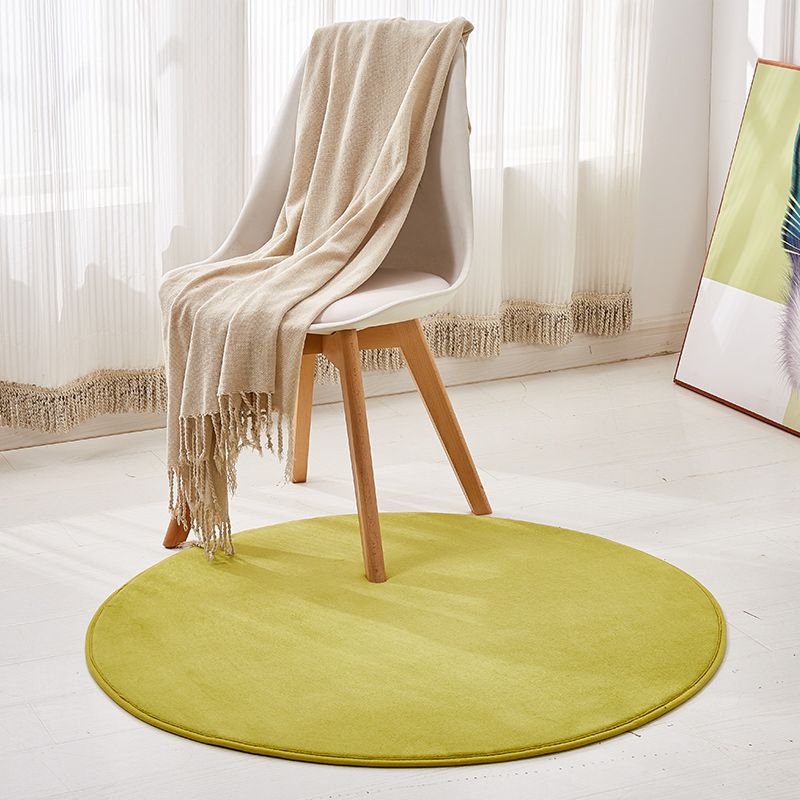 Green Living Room Area Rug Modern Polyester Area Carpet Anti-Slip Easy Care Rug