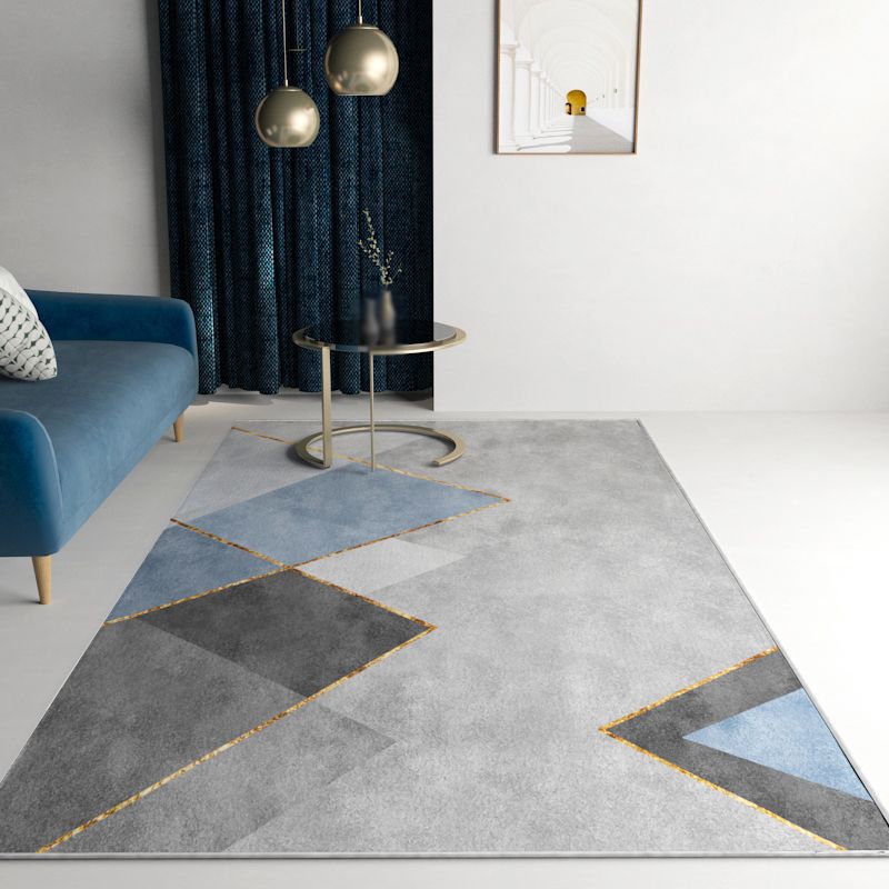 Lichtgrijs modern tapijt polyester grafisch binnen tapijt niet-slip achterste tapijt voor darwing kamer