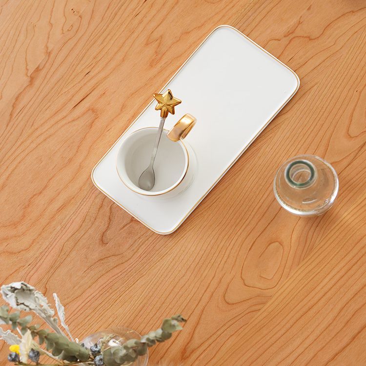 Oak Solid Wood Dining Table Simple Style Rectangle Dining Site Table with 4 Legs