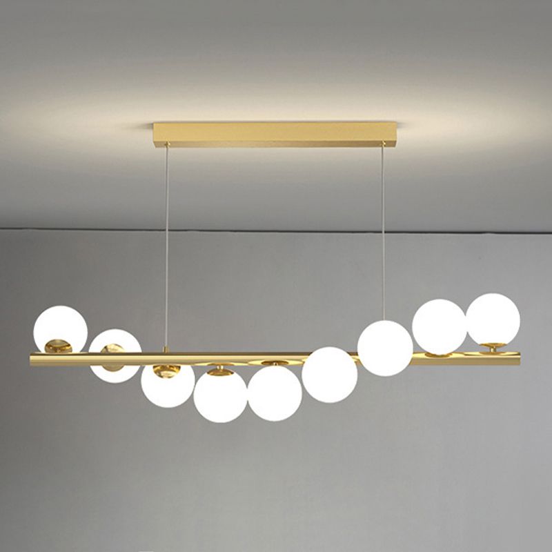 Glass Ball Shape Chandelier Light Modern Multi Lights Chandelier Light Fixture in Gold