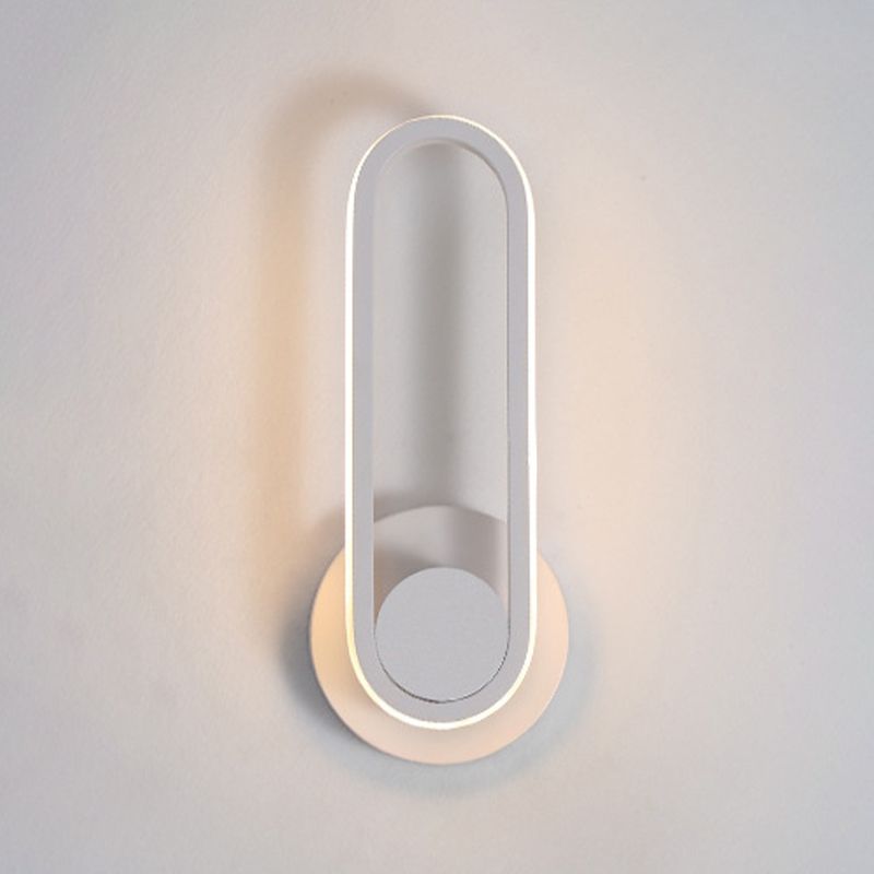 Modern Style Elliptical Shape Wall Sconce Metal 1 Light Wall Light for Bedroom