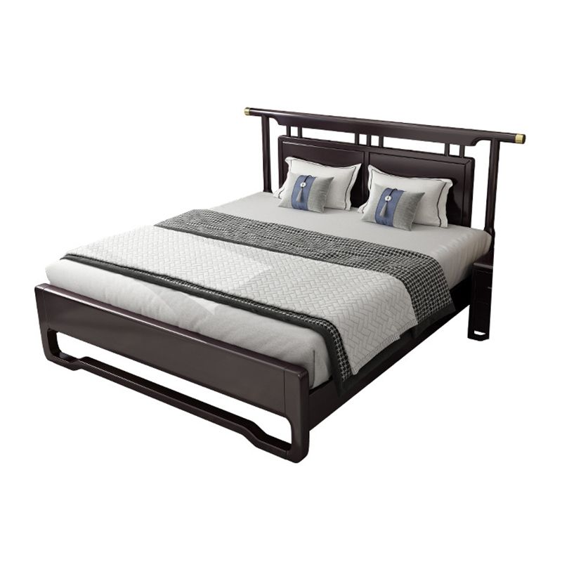 84.65 inch Wide Traditional Bed Frame Rubberwood Bed with Headboard