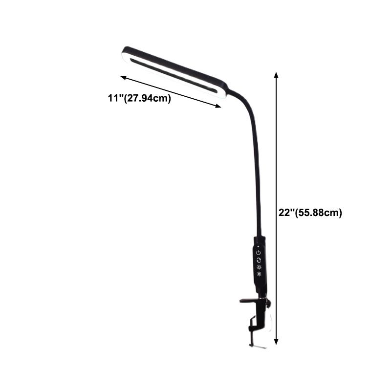 Modern Style Linear Night Table Lamp Metal 1 Light Nightstand Lamp