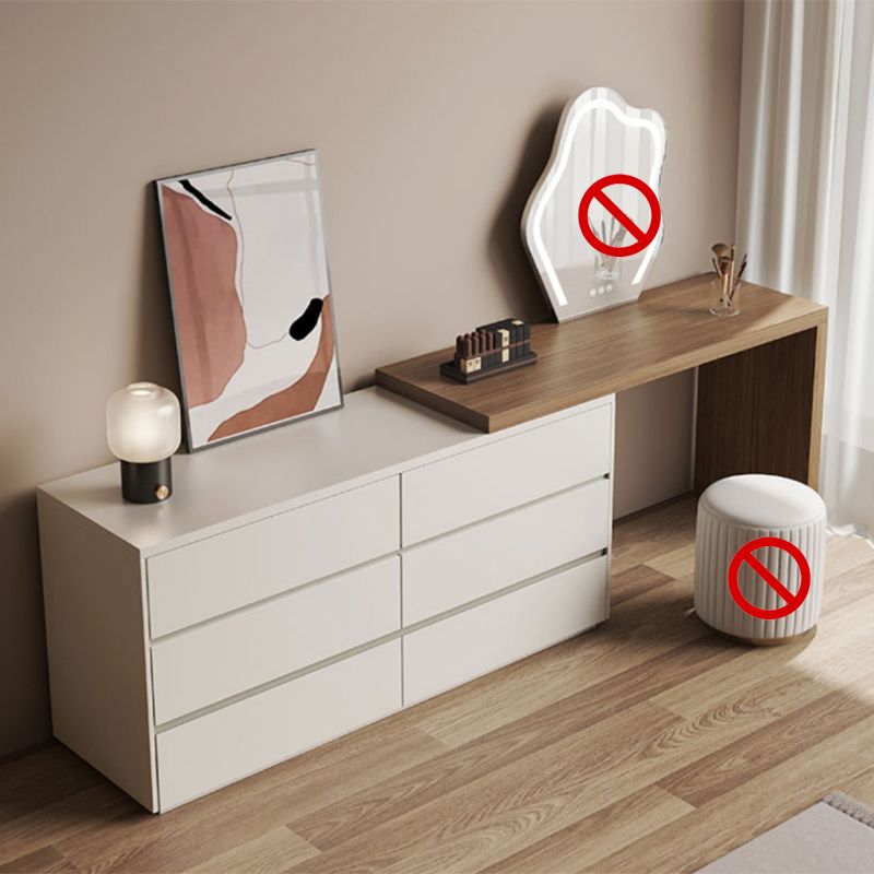 Contemporary Solid Wood White With Drawer Bedroom Makeup Vanity Desk