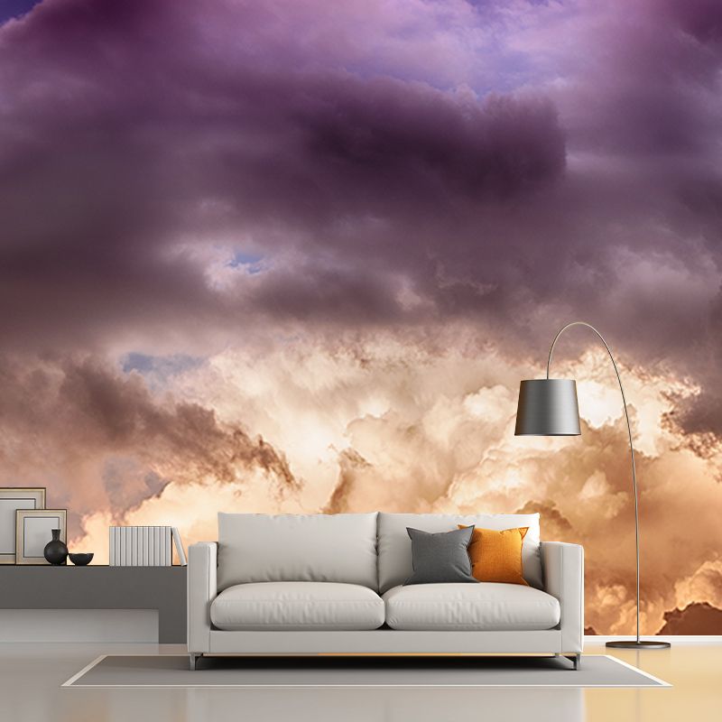 Modern Sky Mural Wallpaper Moisture Resistant Wall Decor for Living Room