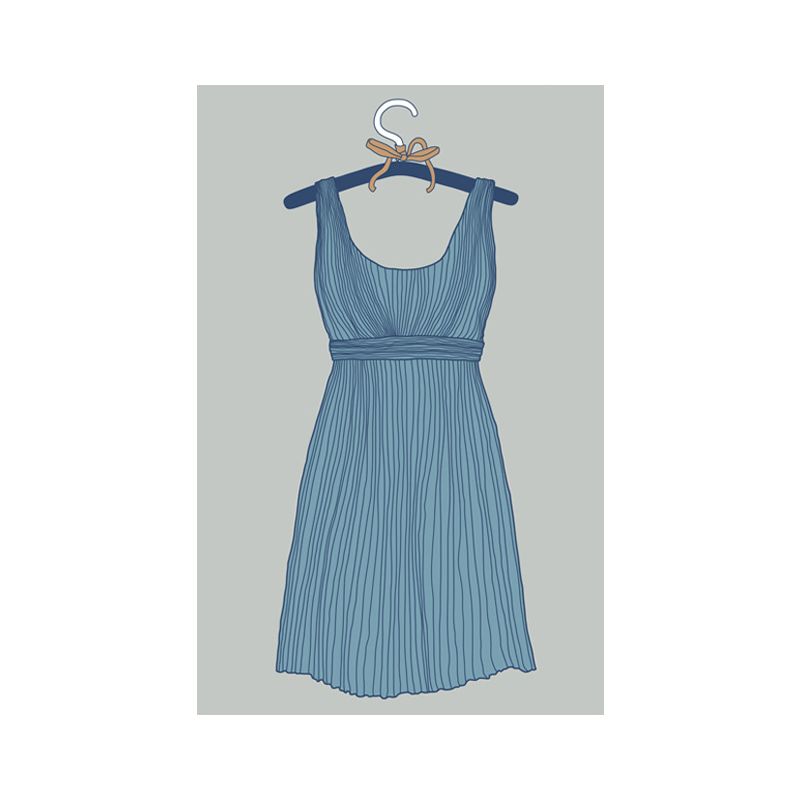 Fashion Dress Art Print Victorian Canvas Wall Decor in Blue for Bedroom, Multiple Sizes