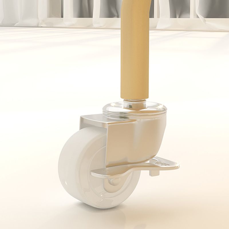 22.83" Tall Tray Top Side Table Metal Sofa Side Accent Table with Casters