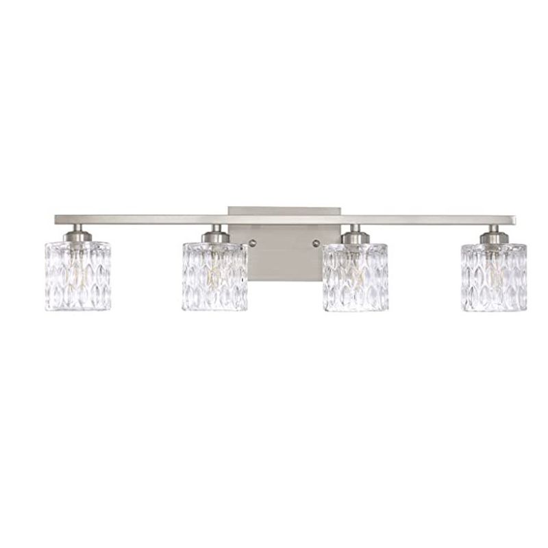 Modern Sliver Bath Vanity Lighting Glass Shaded Light for Bathroom