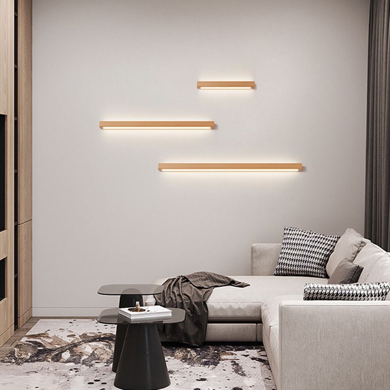 Iluminación de pared de madera de estilo de pared de tira de 2 luces para dormitorio