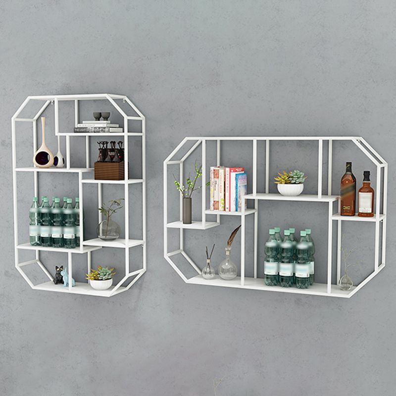 Iron Contemporary Wall Unit Bookshelf 4/5/6-Shelf Closed Back Bookshelf