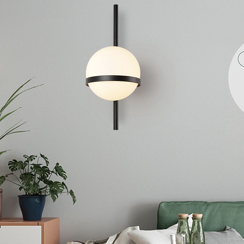 Noordse gecontracteerde postmodern sferisch 1 hoofd glasmateriaal witte wandlamp