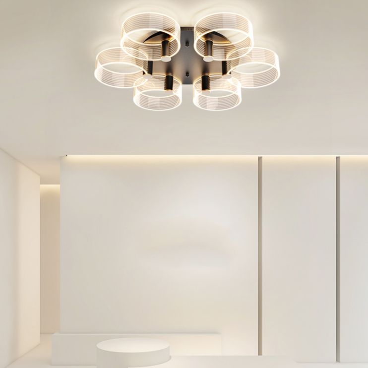 1-Circulo de luz moderno de luz de descarga de luz LED techo de metal LED montado para la sala de estar