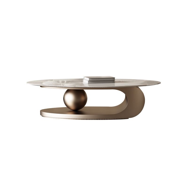 Abstract Stone Coffee Table with Storage Luxurious 1 Single Cocktail Table