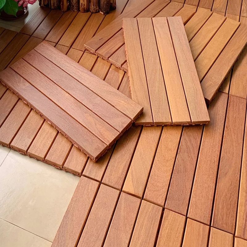 4-Slat Wood Deck/Patio Flooring Tiles Interlocking Installation Floor Board Tiles