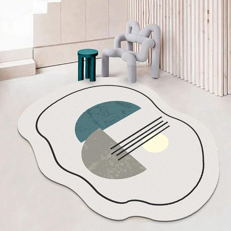 Yellow Simple Carpet Polyester Color Lump Carpet Washable Carpet for Living Room