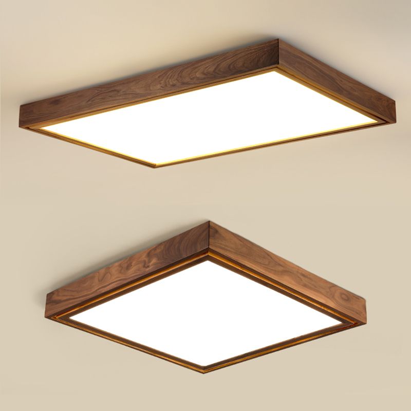 Modern Minimalist Wood Flush Mount 1-Light LED Flush Mount Plafond Licht voor slaapkamer