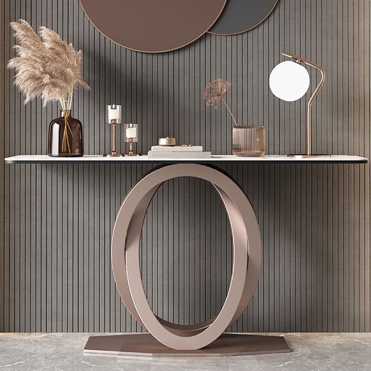 Modern Console Table Stone Abstract Base Accent Table , 33.46" Tall