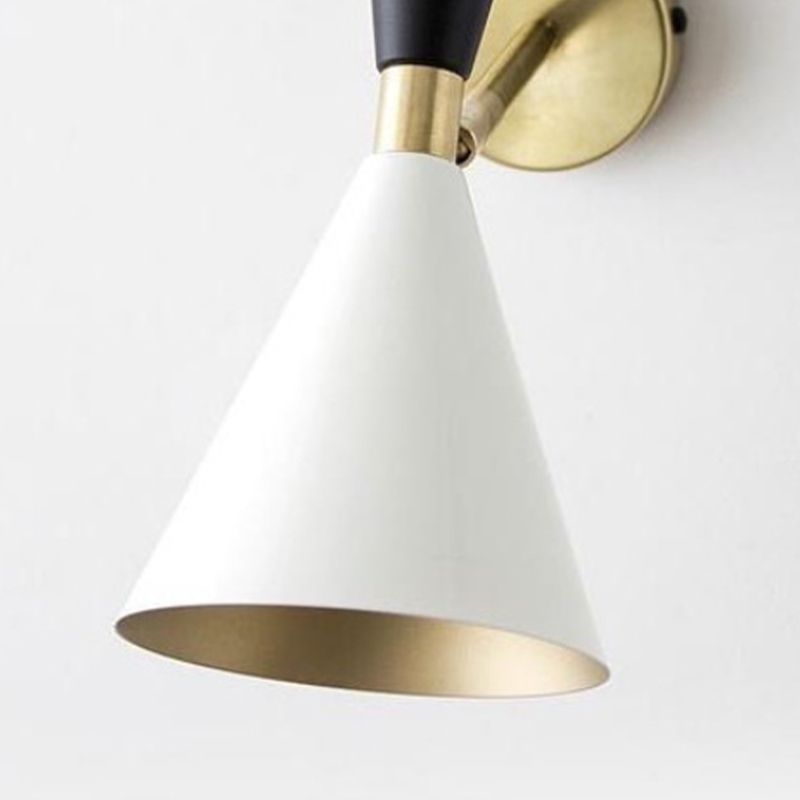 Metal Flare Shape Wall Light Modern Style 1 Light Wall Light Sconce in White