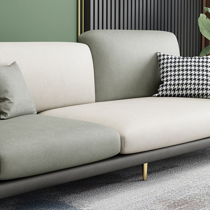 Contemporary 34.65" H Faux Leather Square Arm Sofa for Living Room