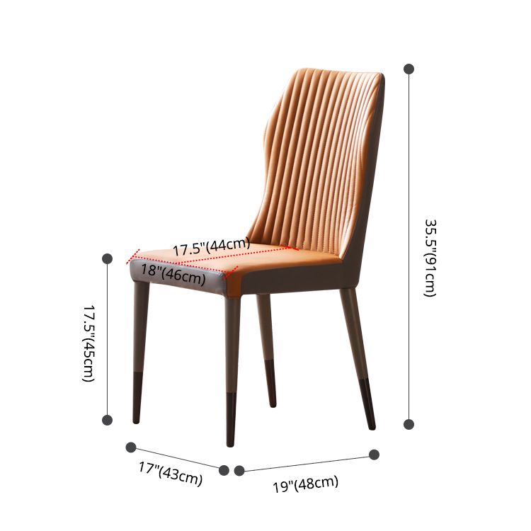 Scandinavian Style Upholstered Armless Dining Chairs Wingback Side Chair for Home