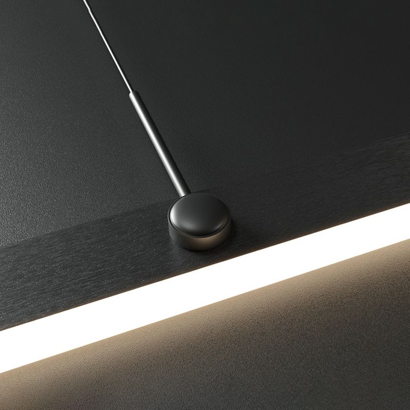 2-Tier Metal Chandelier Pendant Light Modern Style LED Black Hanging Ceiling Light