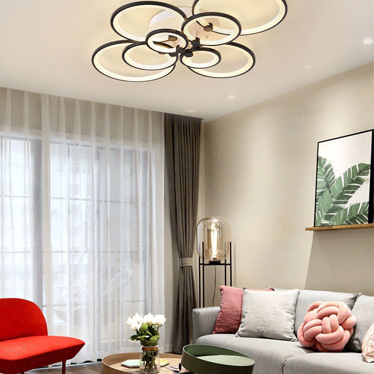 LED Cirkel Flush Plafond Licht Modern Minimalistisch Acryl Slaapkamer Semi Mount Verlichting