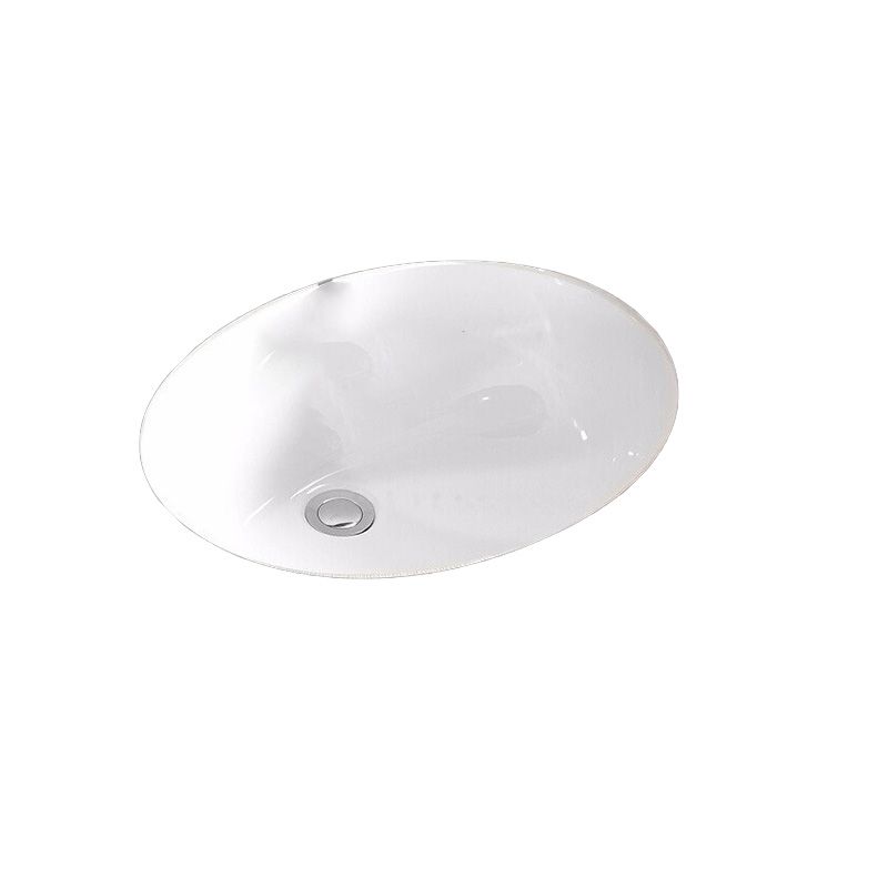 Modern Style Bathroom Sink Overflow Hole Design Oval Ceramic Bathroom Sink