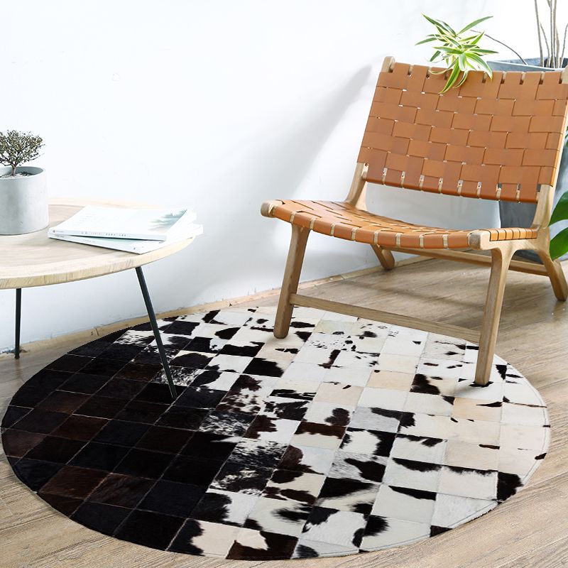 Unique Multi Color Geometric Rug Cowhide Modern Area Carpet Stain-Resistant Pet Friendly Rug for Parlor